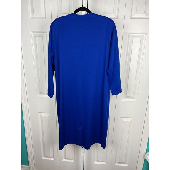 Vintage Brownstone Studio New York Shift Dress Blue Button Up Career Size 14 - Picture 8 of 10
